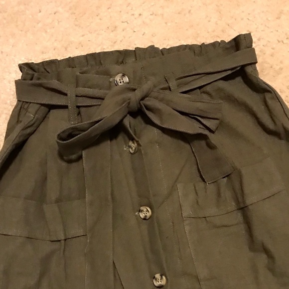 Charlotte Russe army green button up skirt - Picture 2 of 5